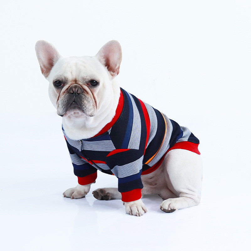 Striped Cotton Pet Jacket