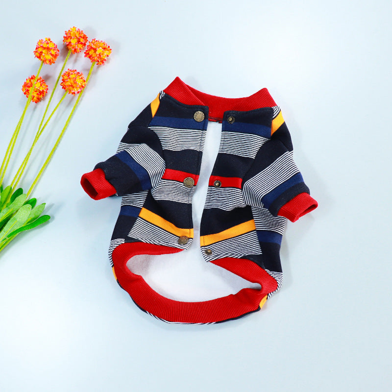 Striped Cotton Pet Jacket