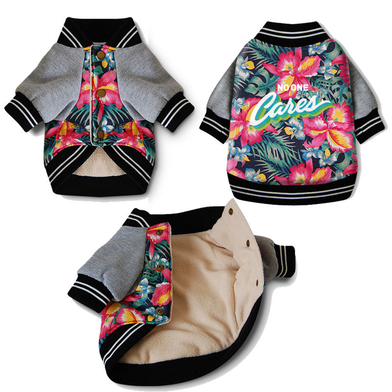 No One Care Hawaiian Print Pet Jacket
