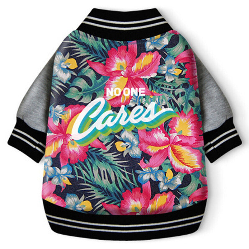 No One Care Hawaiian Print Pet Jacket
