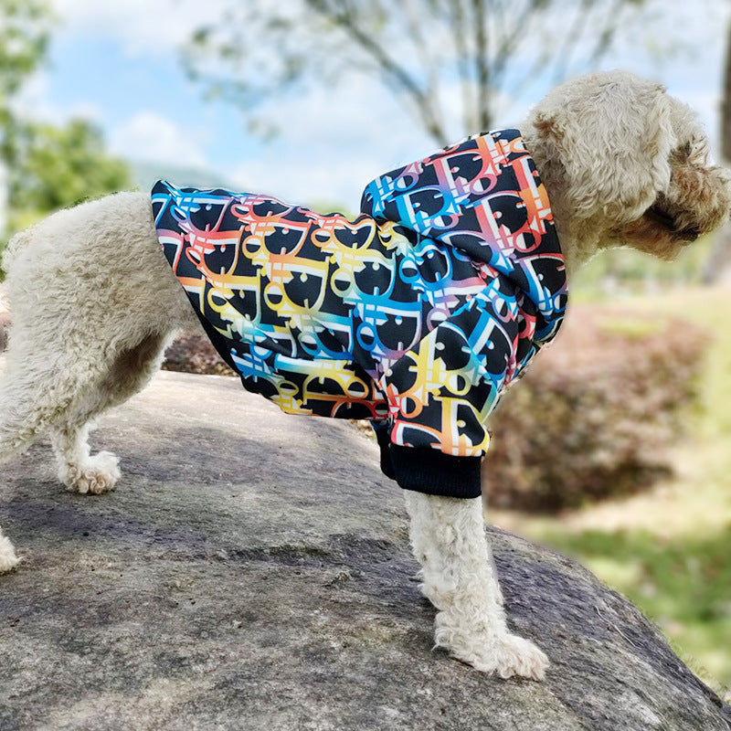Colorful Letter Print Pet Hoodie