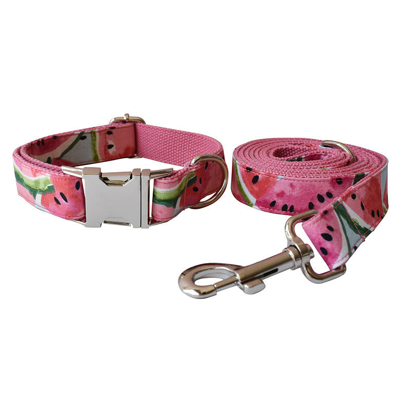 Watermelon Print Collar & Leash Set