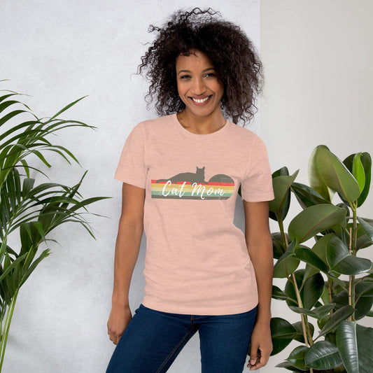 Cat Mom Crew Neck Tee - Pet Pride Tees