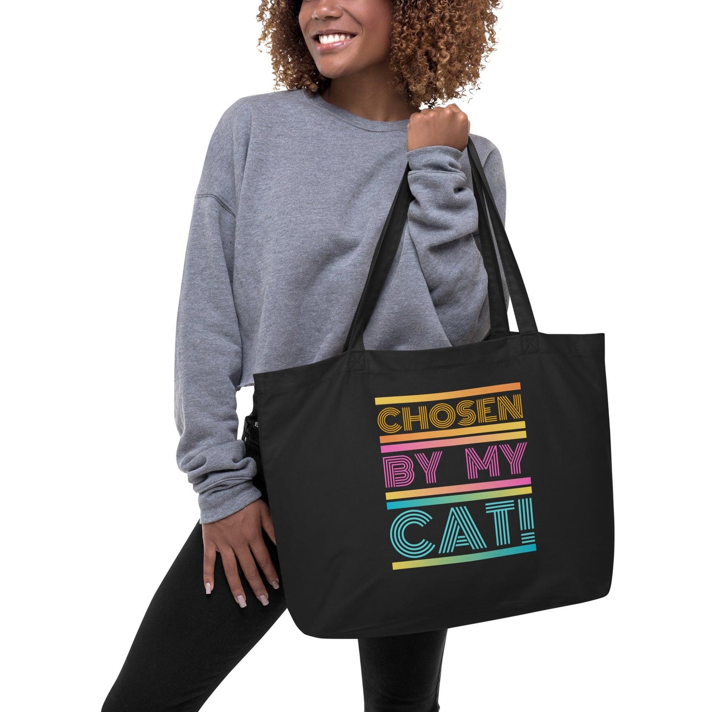 Chosen By My Cat Large Eco-Friendly Tote - Pet Pride Tees