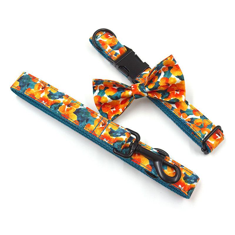 Hawaiian Print Collar, Leash, & Bow Set - Pet Pride Tees