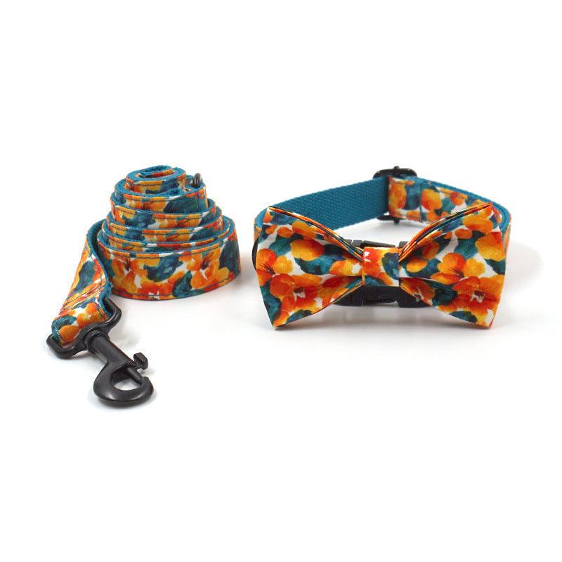 Hawaiian Print Collar, Leash, & Bow Set - Pet Pride Tees