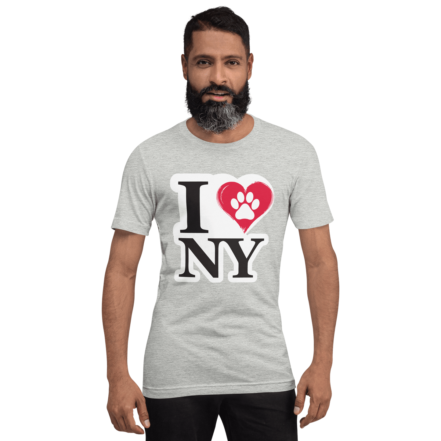 I Love NY Paw in Heart Crew Neck Tee - Pet Pride Tees