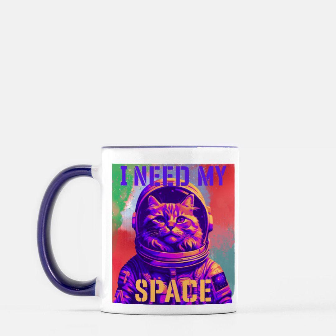 I Need My Space Astronaut Cat Ceramic Mug – 11 oz - Pet Pride Tees