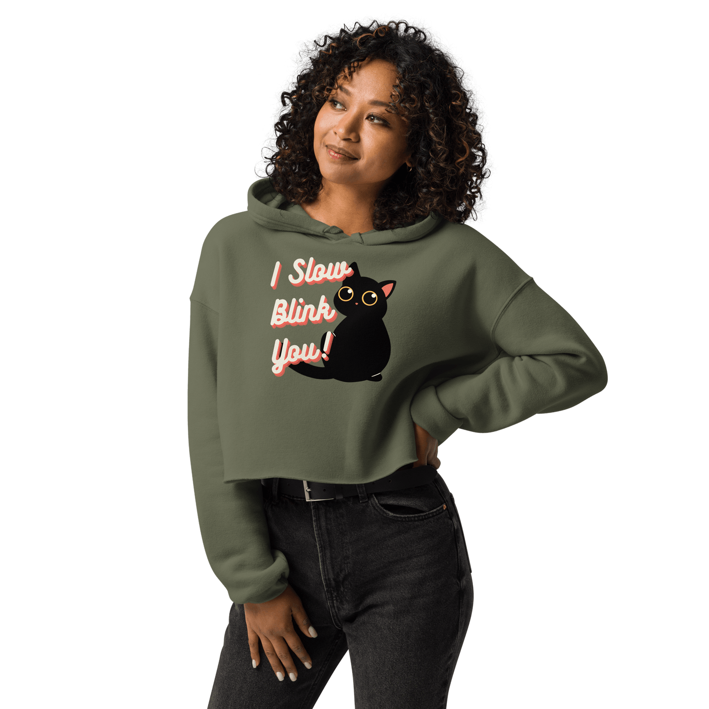 I Slow Blink You! Women's Cropped Hoodie - Pet Pride Tees