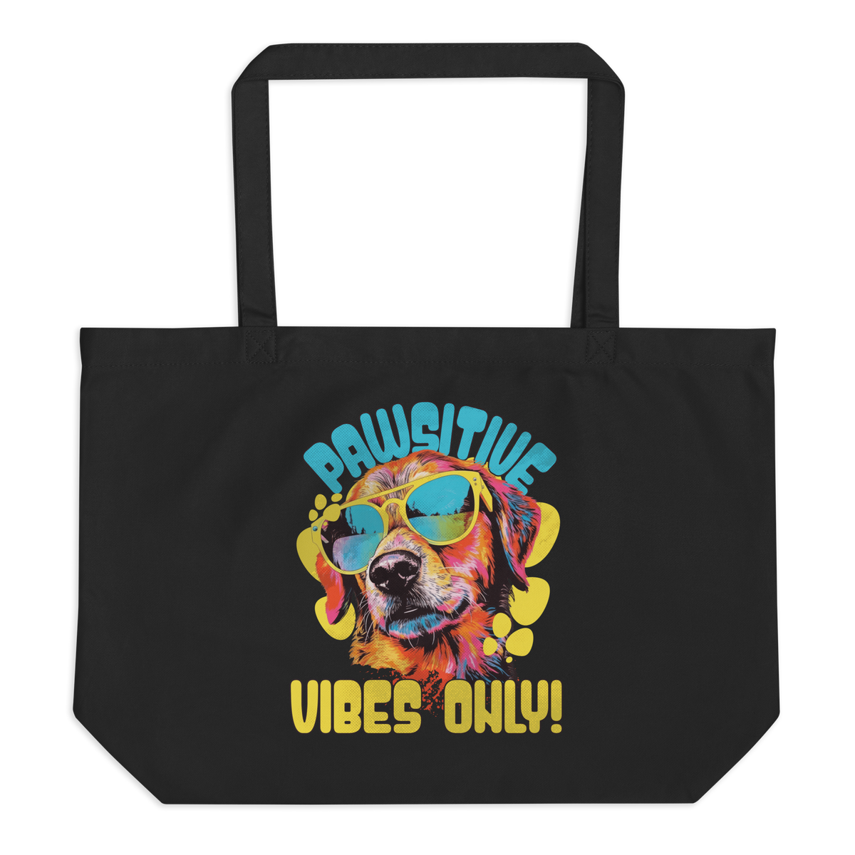 Pawsitive Vibes Only! Organic Cotton Tote Bag – Large & Durable - Pet Pride Tees