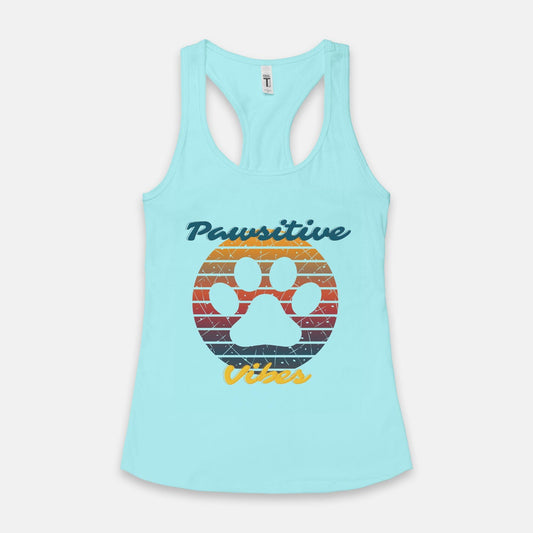 Pawsitive Vibes Women's Racerback Tank - Pet Pride Tees