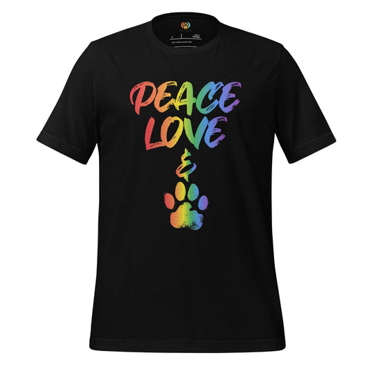 Peace, Love, & Paws Crew Neck Tee - Pet Pride Tees