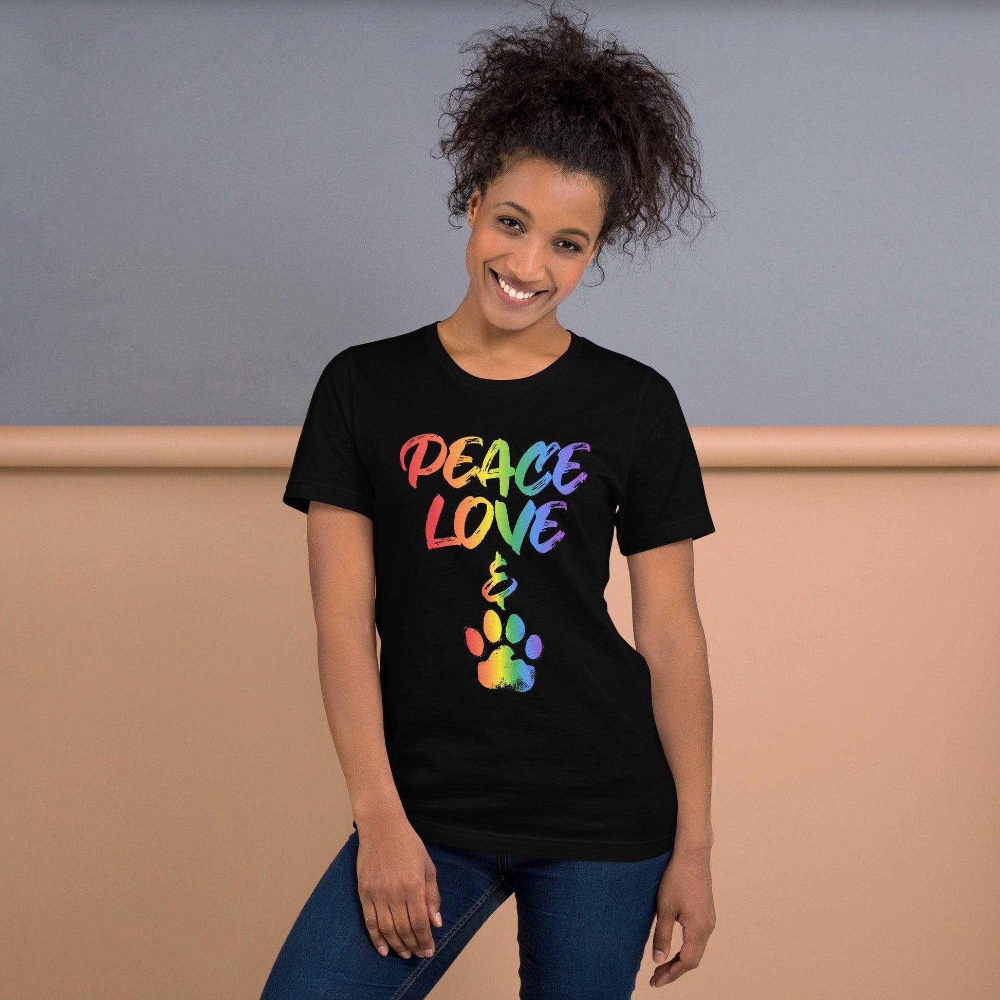 Peace, Love, & Paws Crew Neck Tee - Pet Pride Tees