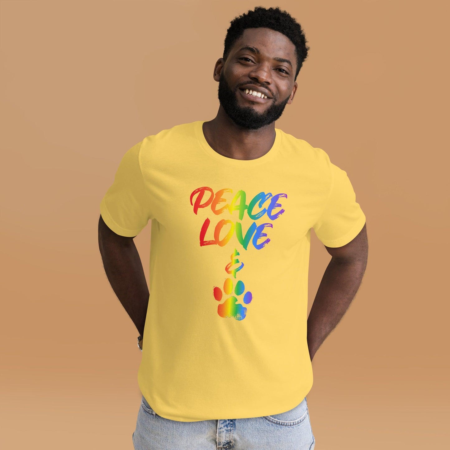 Peace, Love, & Paws Crew Neck Tee - Pet Pride Tees