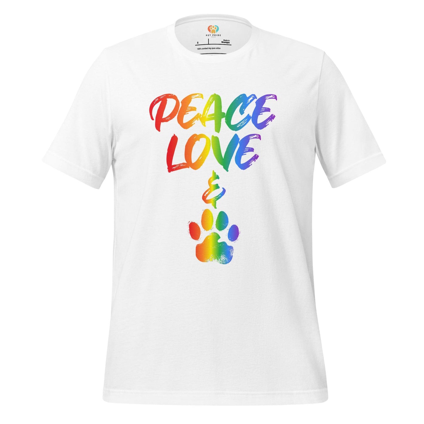 Peace, Love, & Paws Crew Neck Tee - Pet Pride Tees