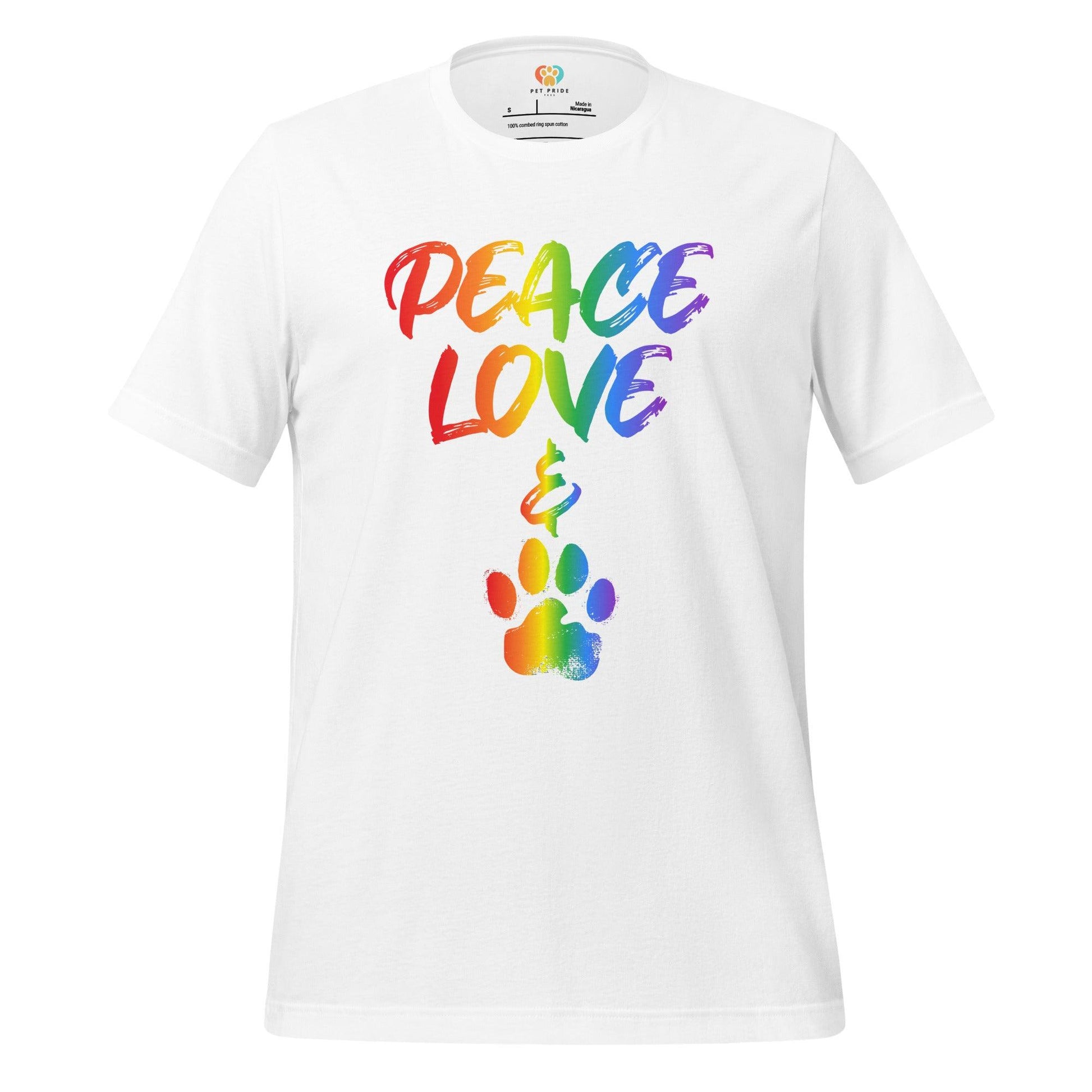 Peace, Love, & Paws Crew Neck Tee - Pet Pride Tees