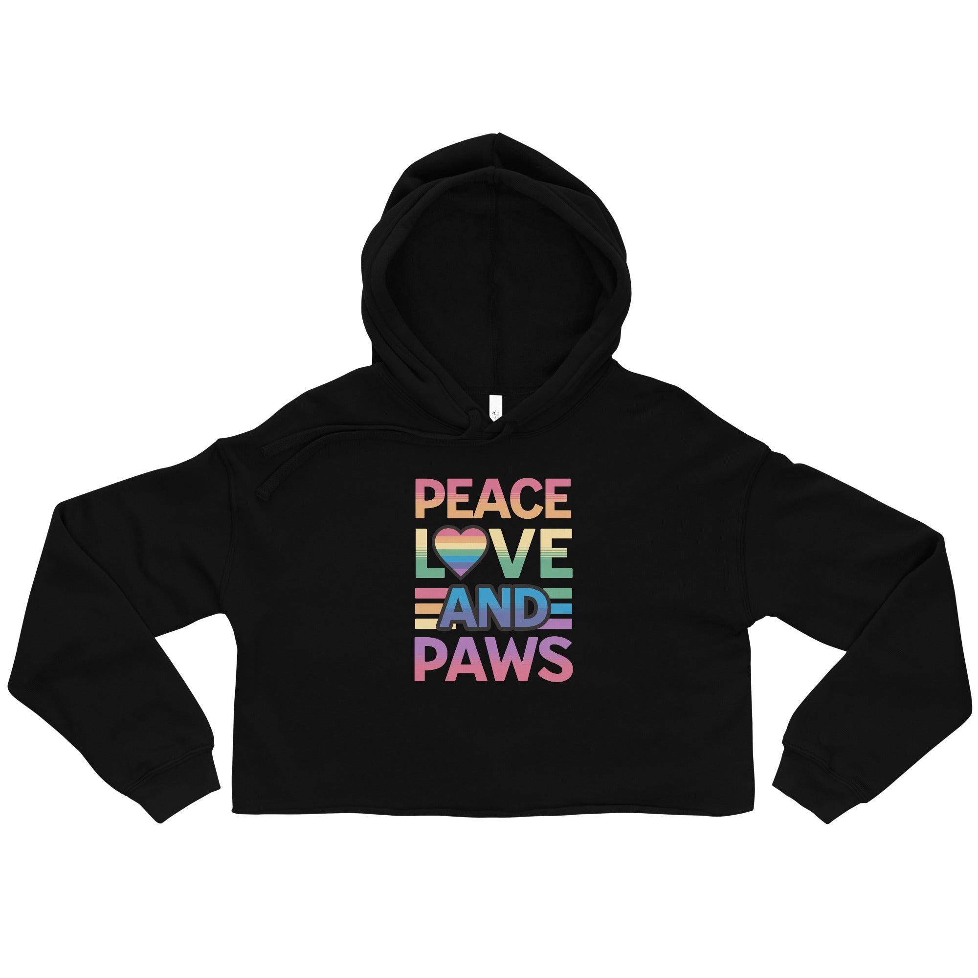 Peace Love Paws Cropped Hoodie - Pet Pride Tees