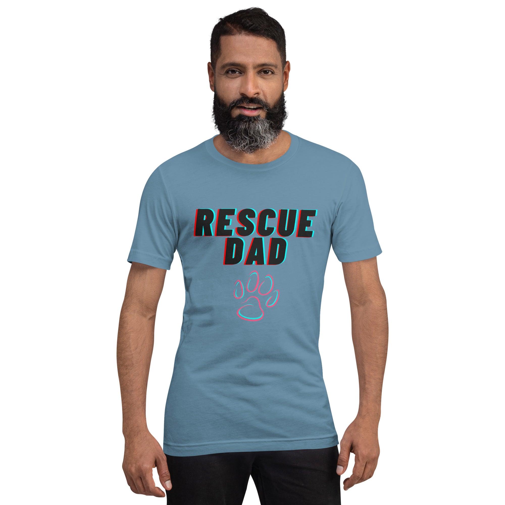 Rescue Dad Crew Neck T-Shirt - Pet Pride Tees