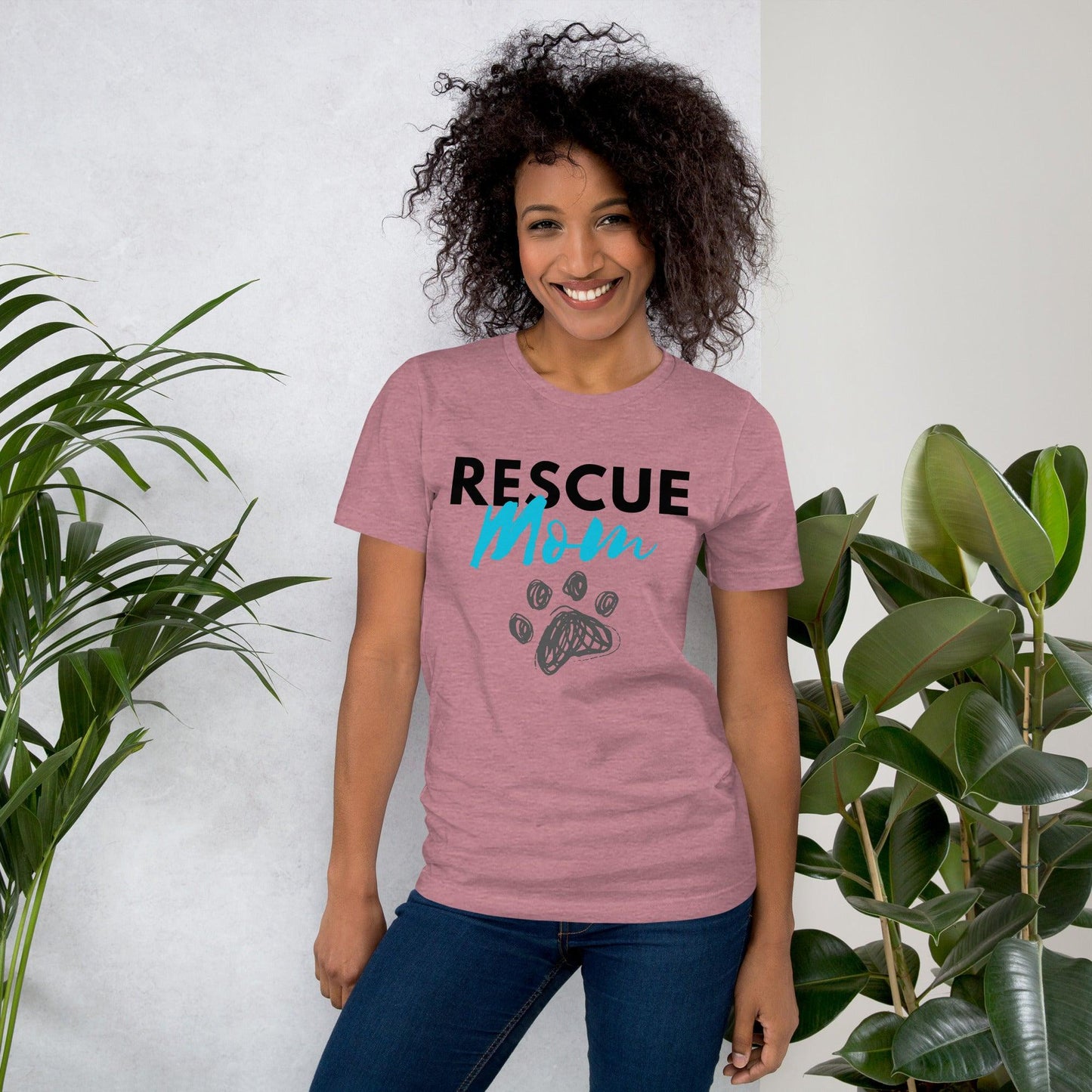 Rescue Mom Crew Neck Tee - Pet Pride Tees