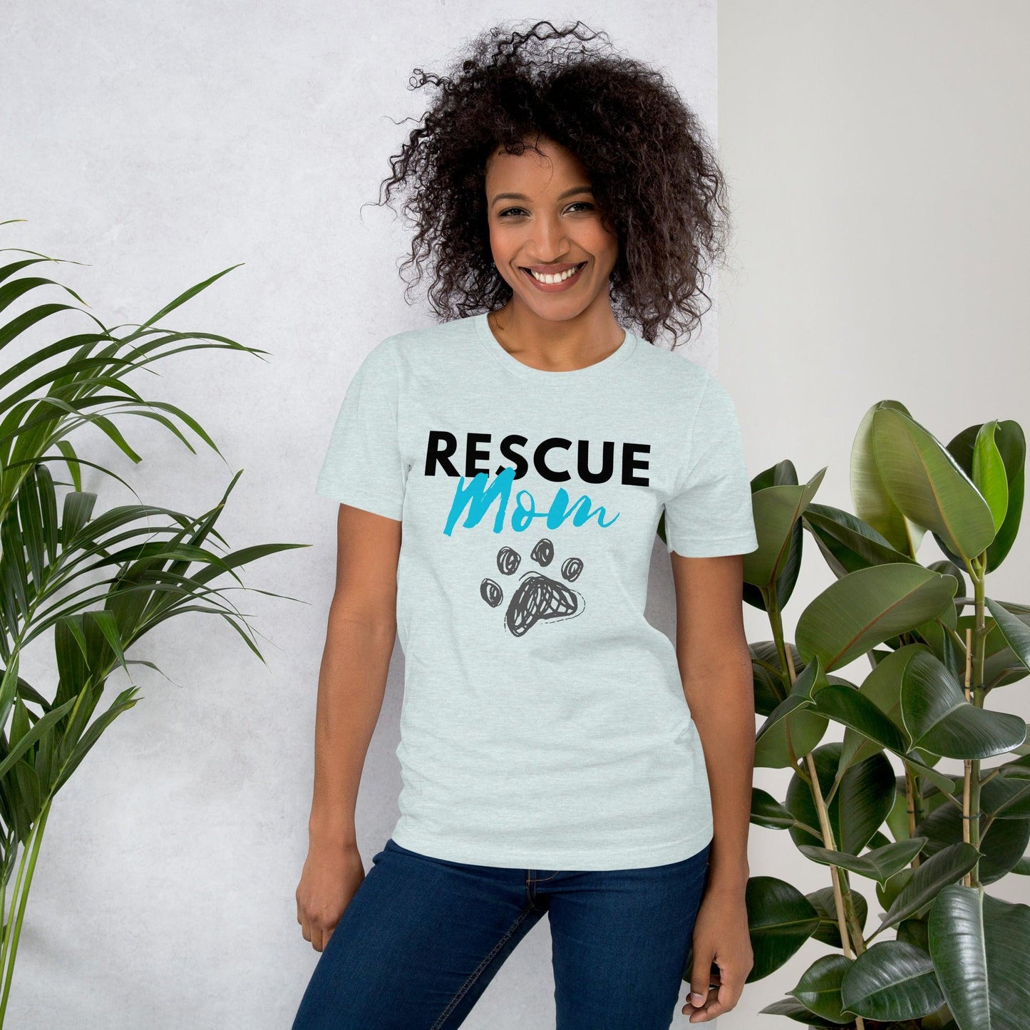 Rescue Mom Crew Neck Tee - Pet Pride Tees