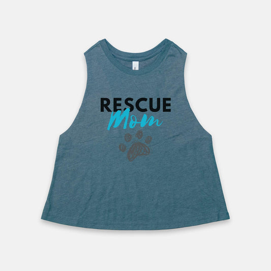 Rescue Mom Racerback Cropped Tank - Pet Pride Tees