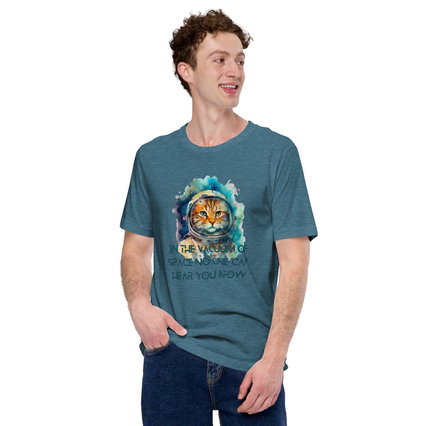 Space Cat Crew Neck Tee - Pet Pride Tees