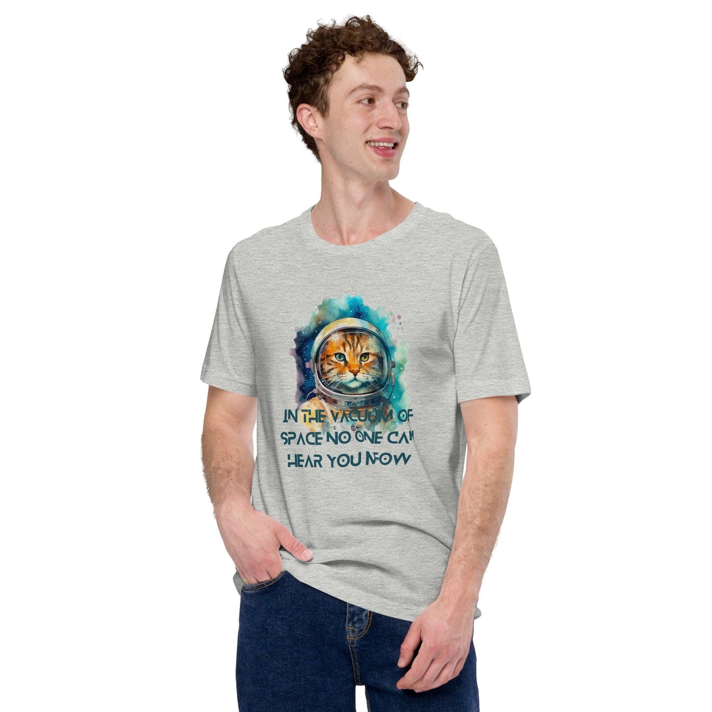 Space Cat Crew Neck Tee - Pet Pride Tees