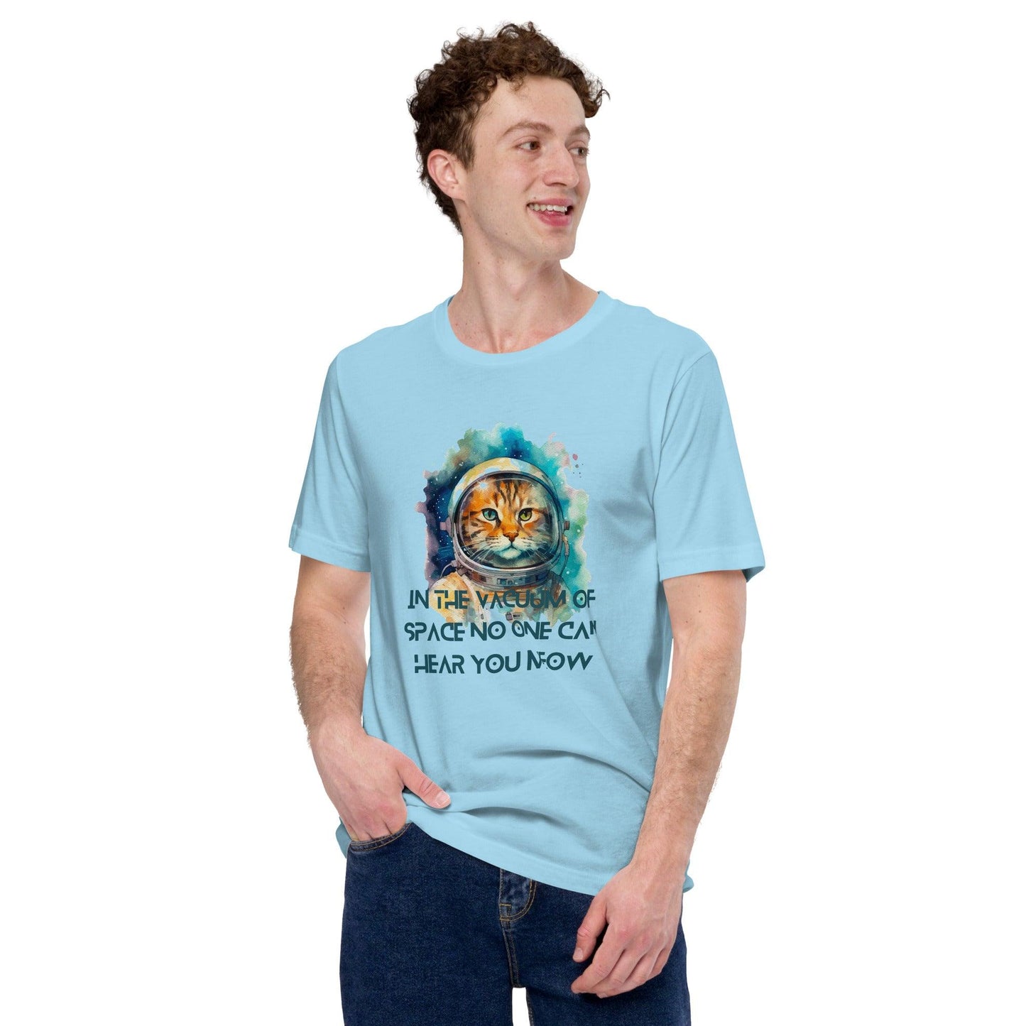 Space Cat Crew Neck Tee - Pet Pride Tees