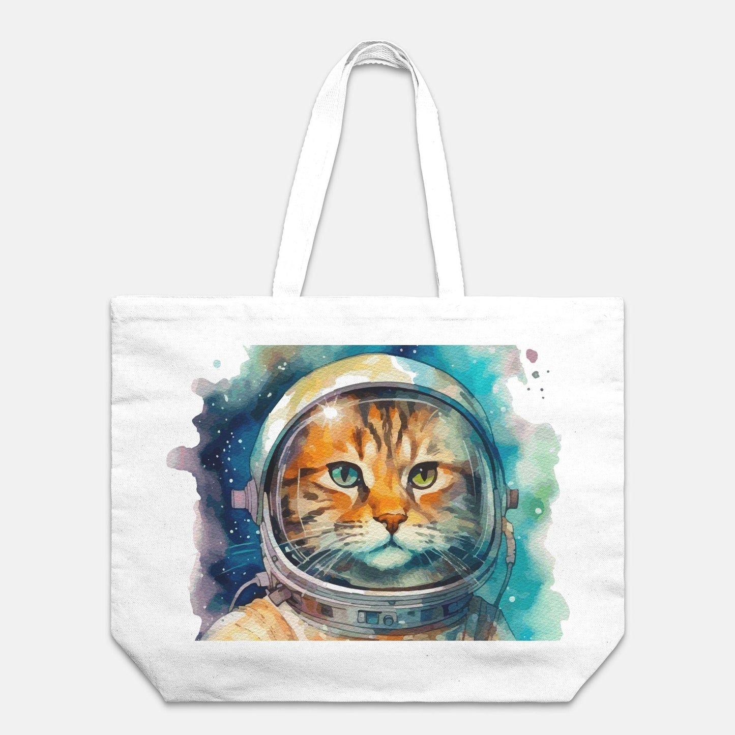 Space Cat Oversized Canvas Tote Bag - Pet Pride Tees