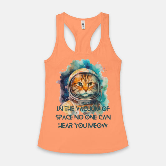 Space Cat Womens Racer Back Tank - Pet Pride Tees