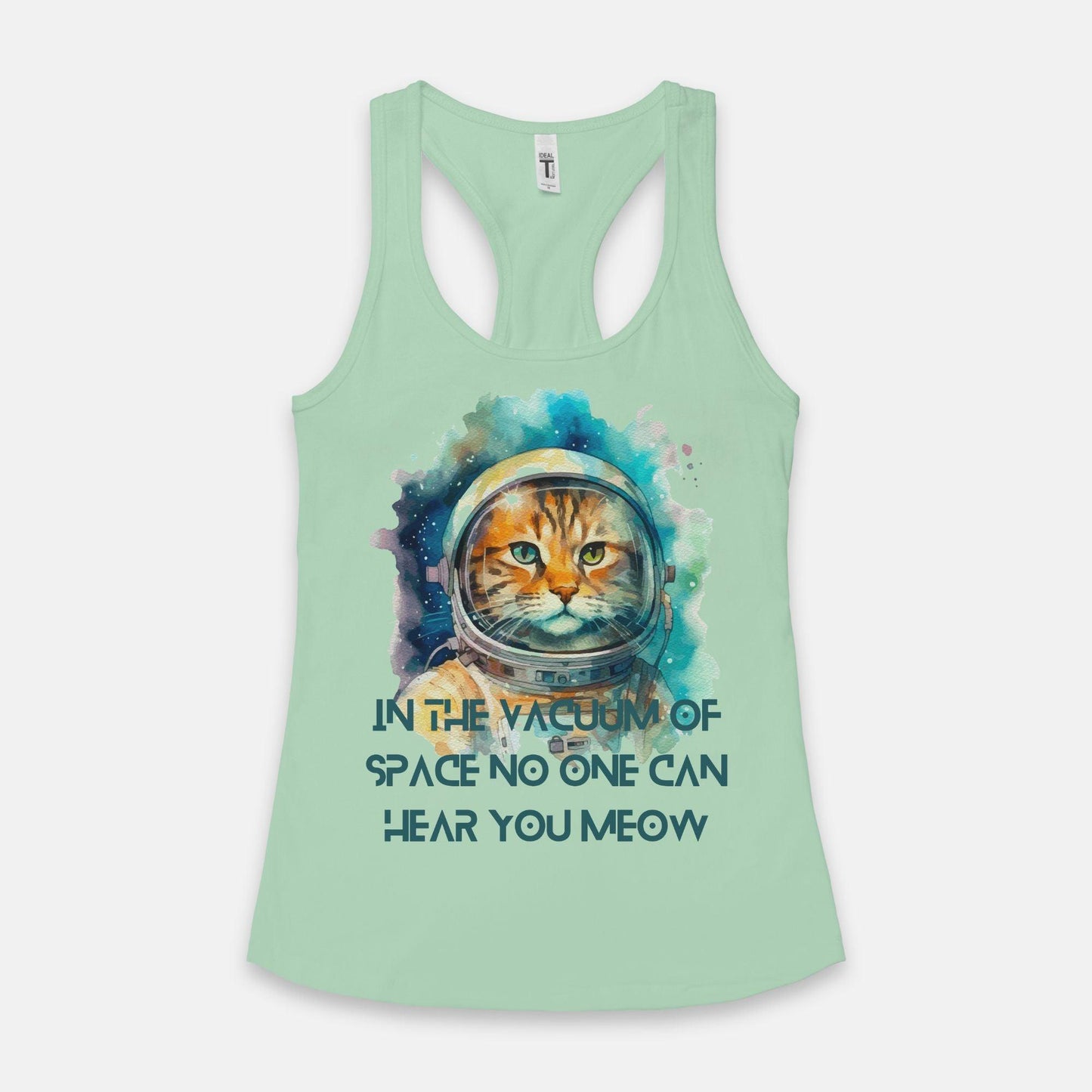 Space Cat Womens Racer Back Tank - Pet Pride Tees