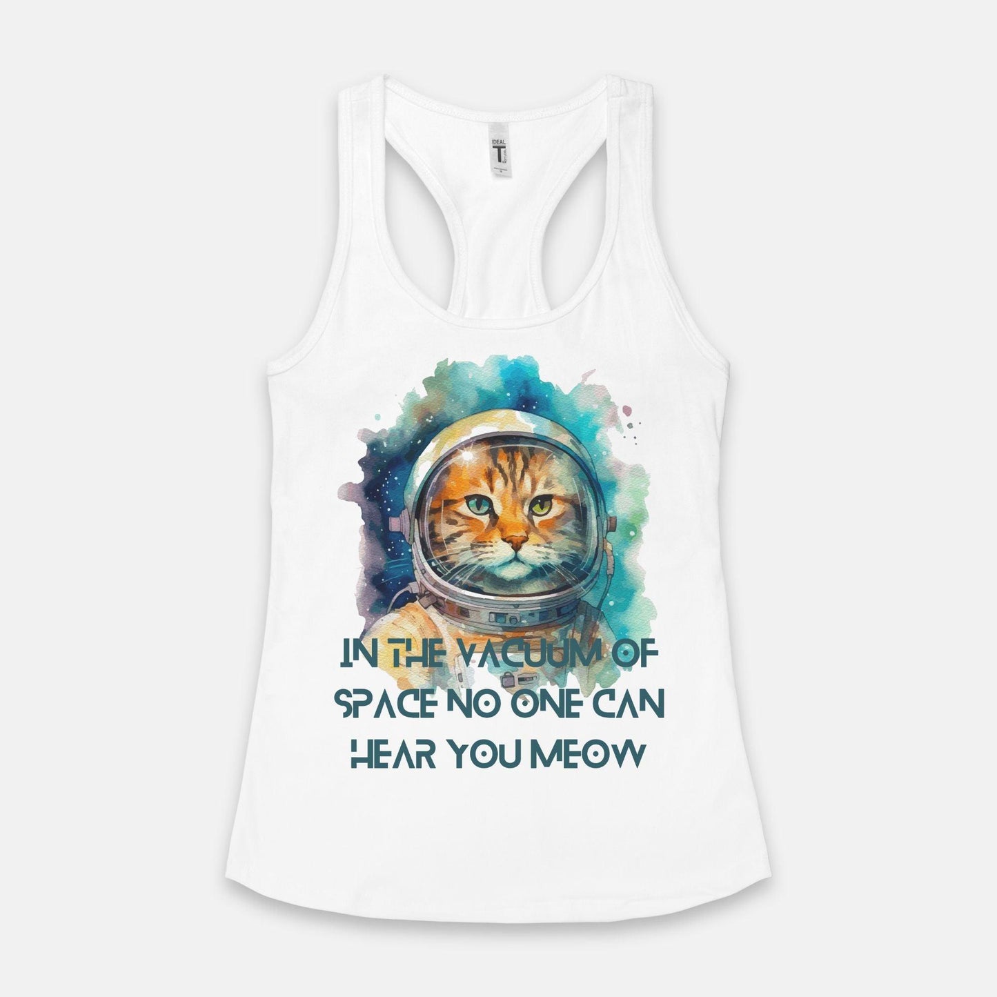 Space Cat Womens Racer Back Tank - Pet Pride Tees