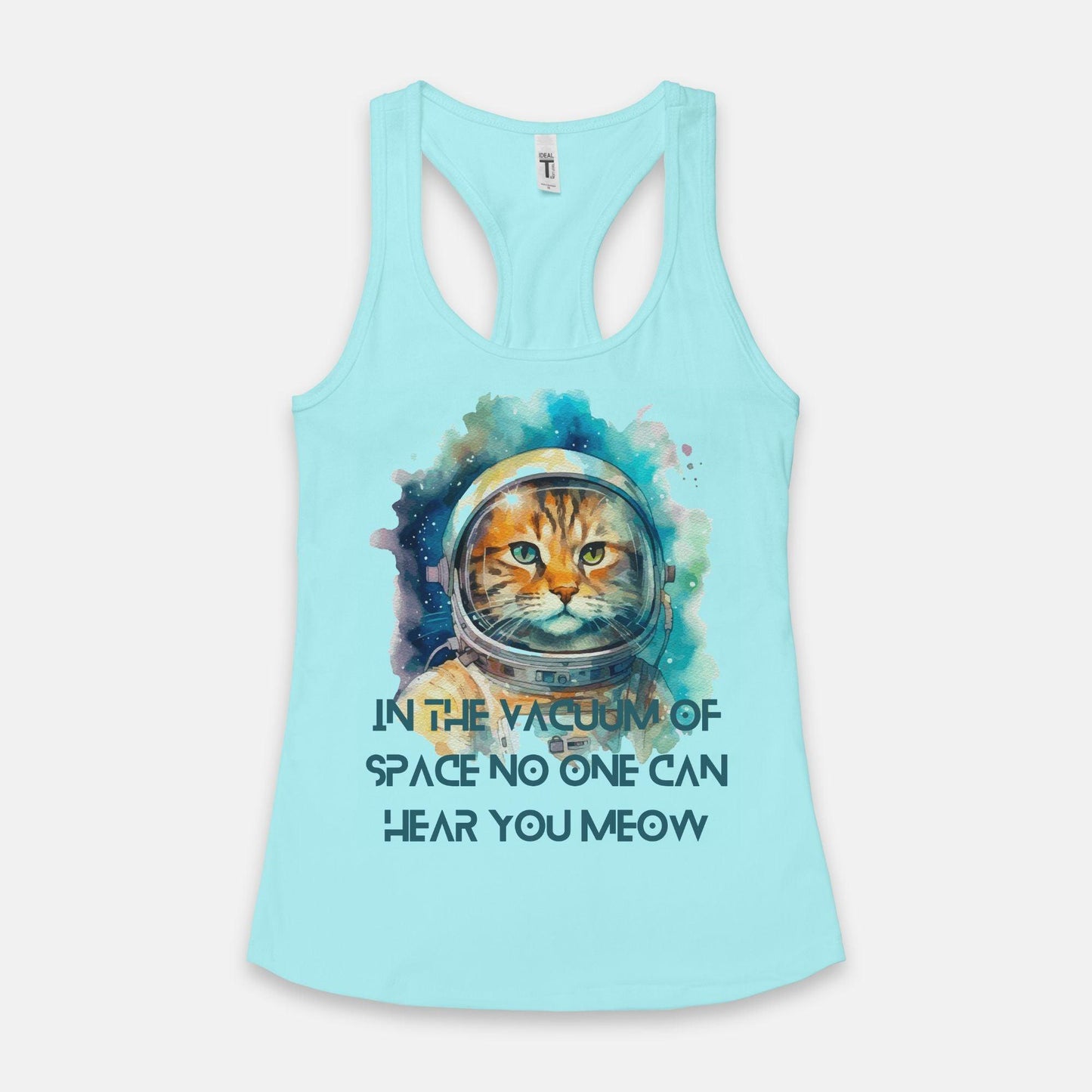 Space Cat Womens Racer Back Tank - Pet Pride Tees