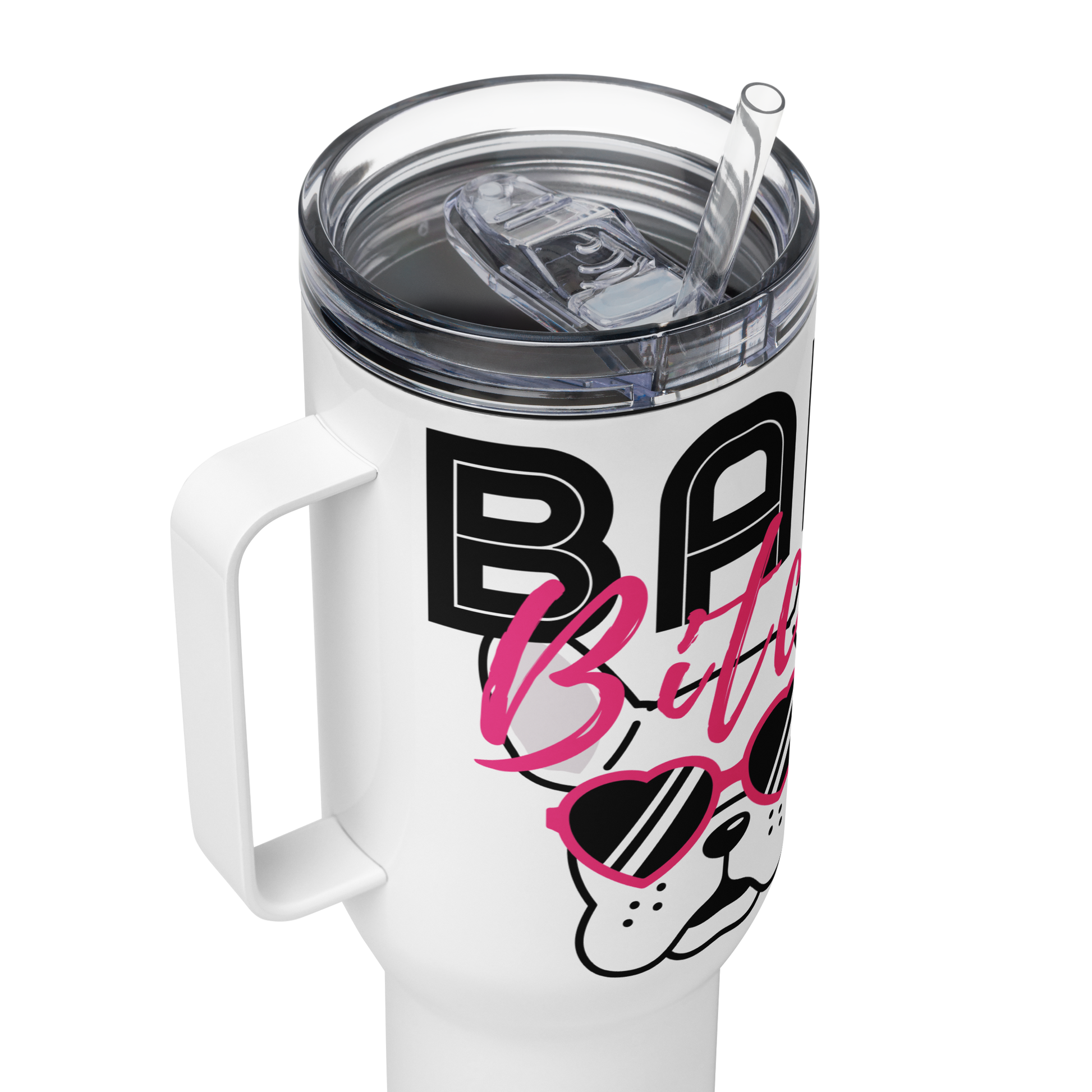 Bad Bitch 40oz Travel Mug w/ Handle - Pet Pride Tees