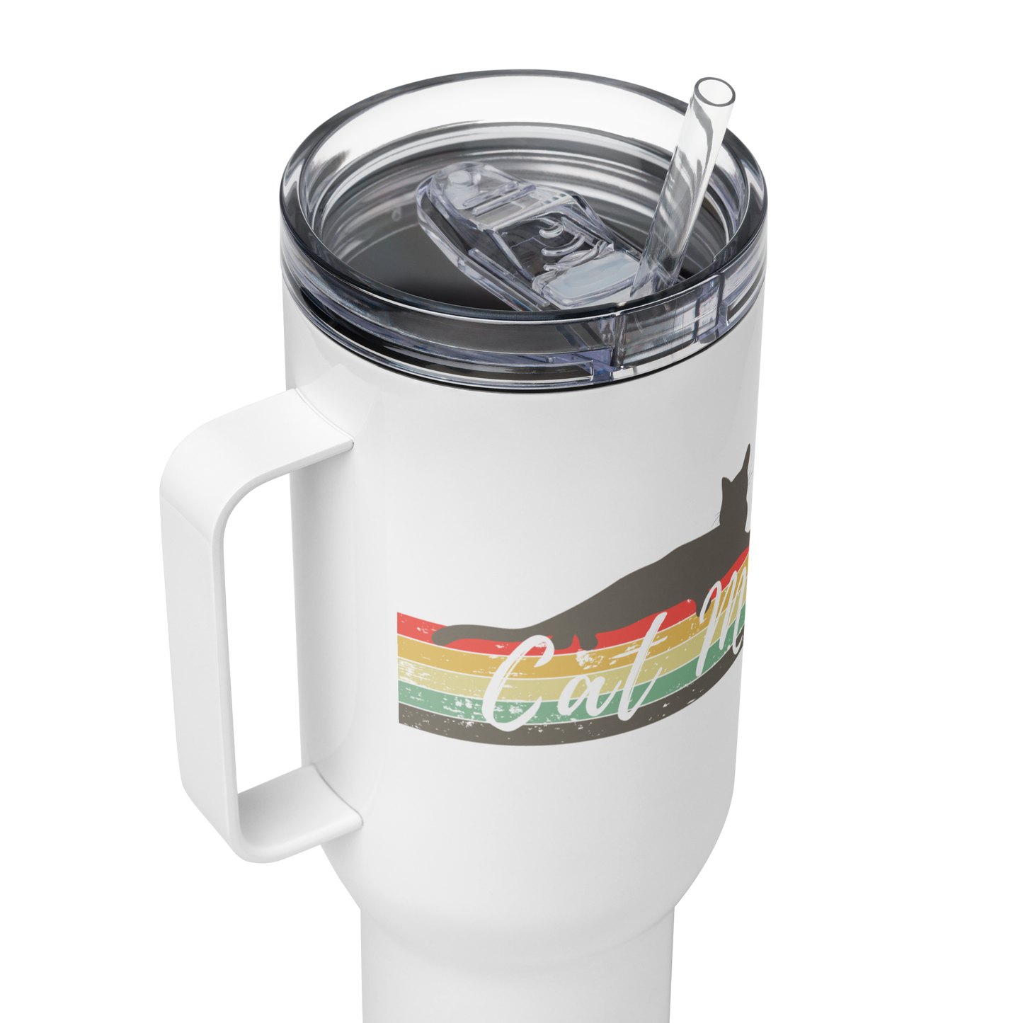 Cat Mom 40oz. Travel Mug w/ Handle - Pet Pride Tees