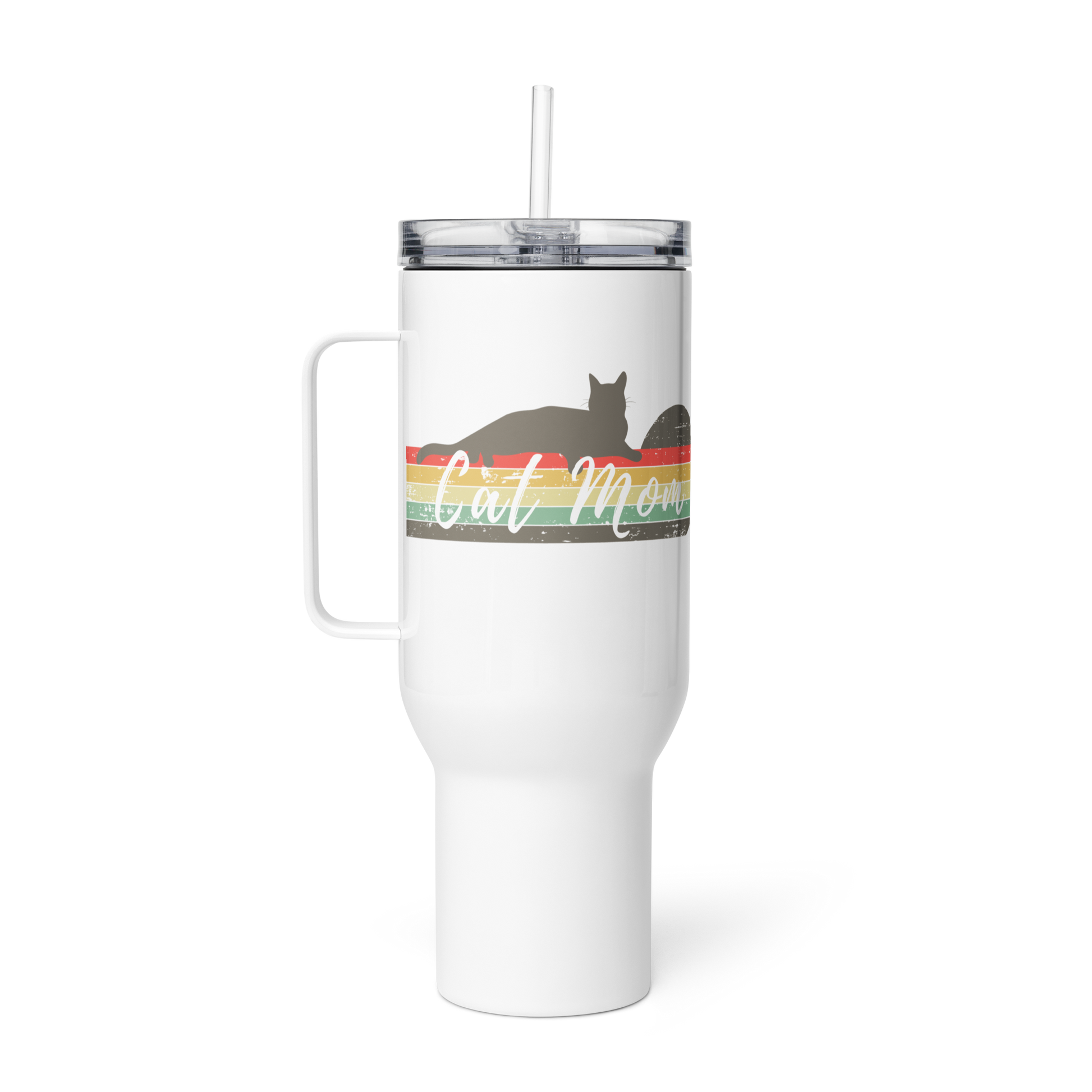 Cat Mom 40oz. Travel Mug w/ Handle - Pet Pride Tees