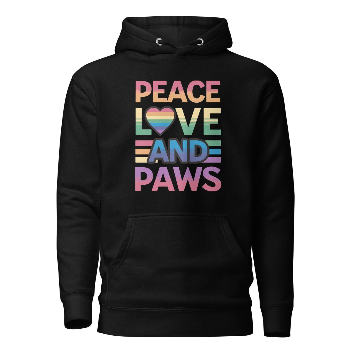 Peace Love Paws Unisex Hoodie – Cozy Fleece Pullover - Pet Pride Tees
