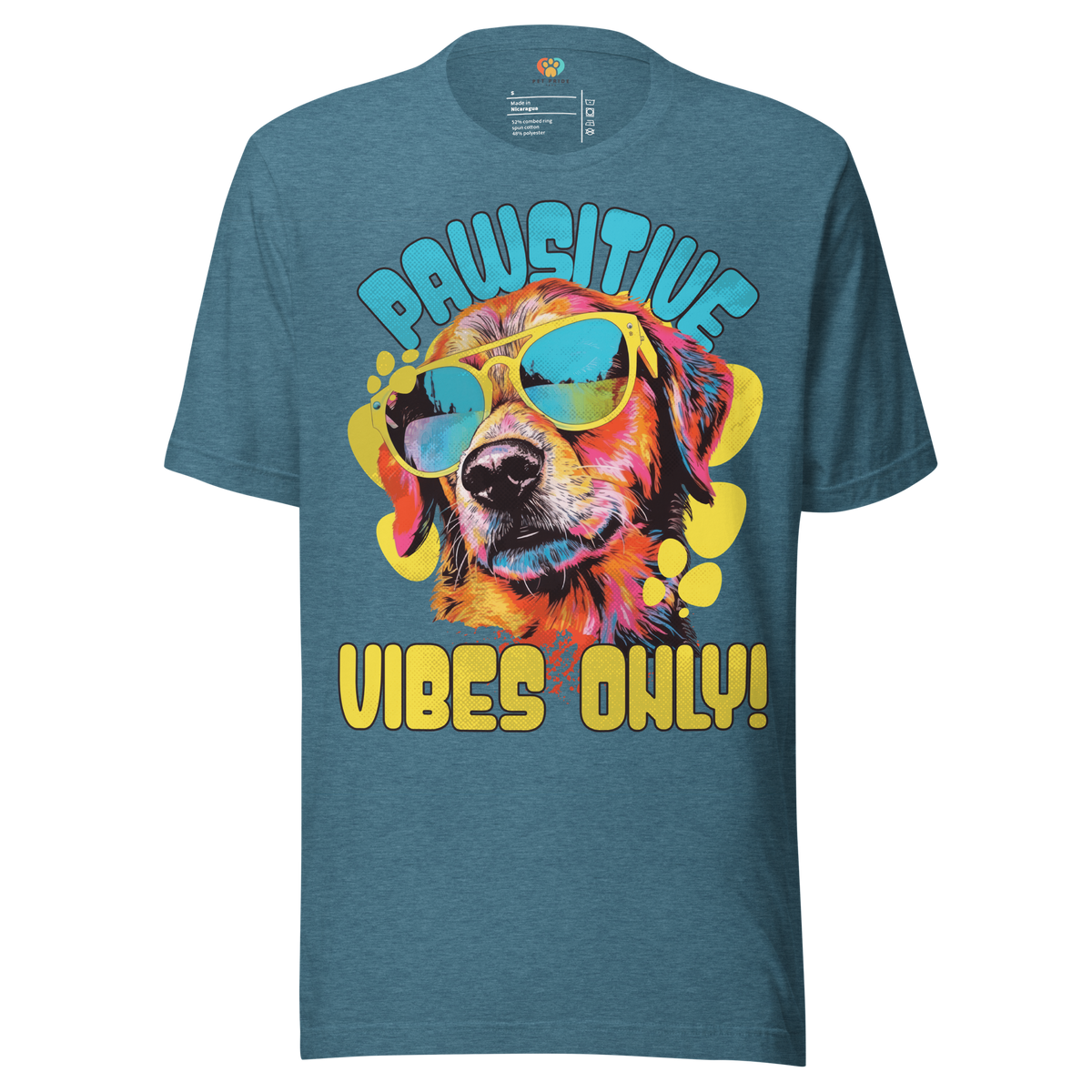 Pawsitive Vibes Only! Crew Neck T-Shirt - Pet Pride Tees