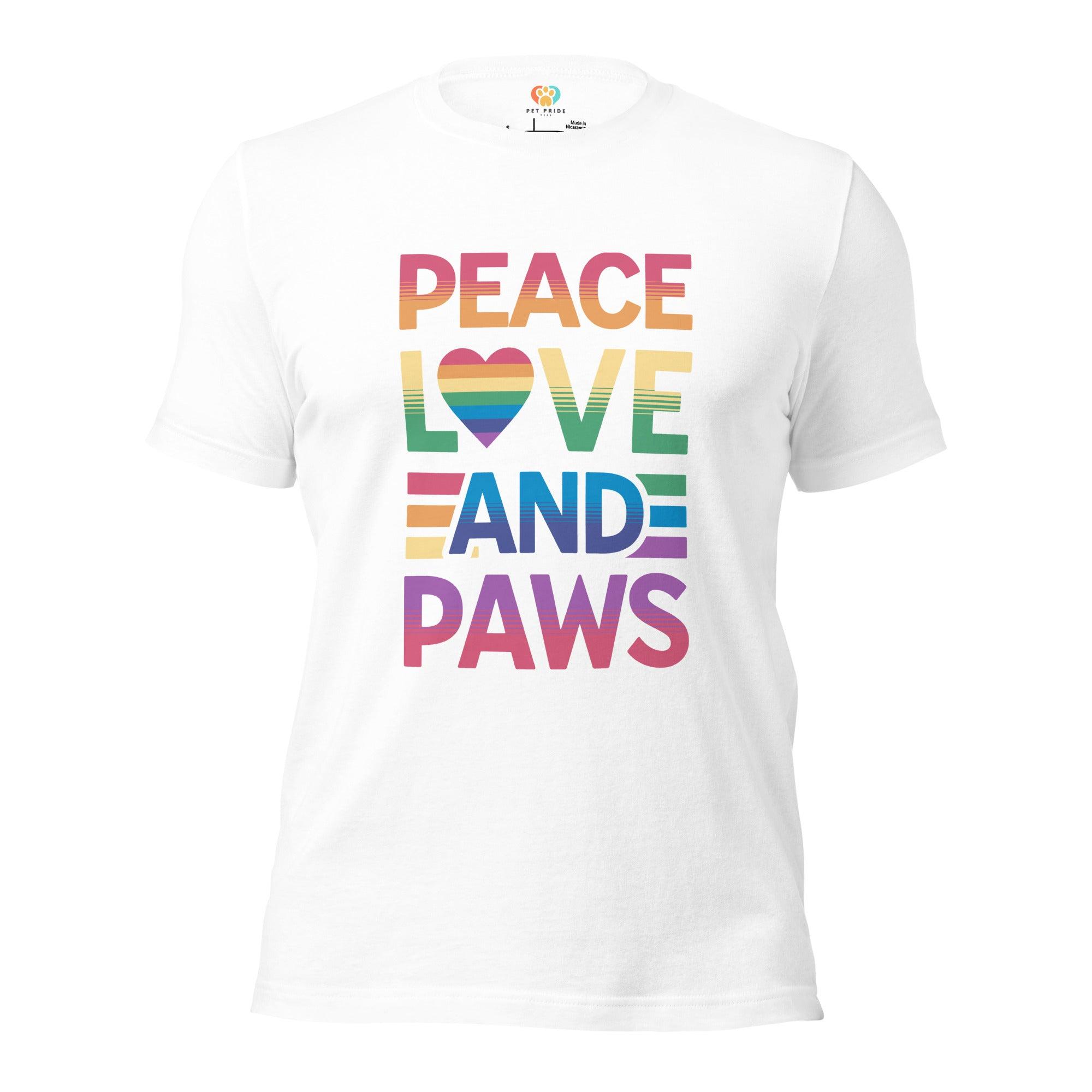 Peace, Love, and Paws Crew Neck T-Shirt - Pet Pride Tees