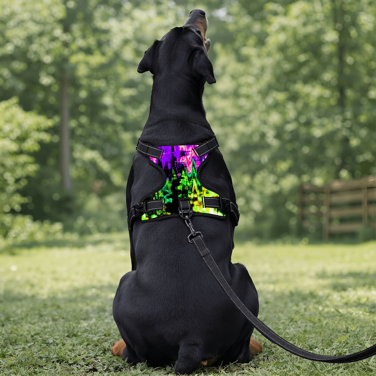 Neon Vibes Pet Harness and Leash Set – Reflective & Breathable
