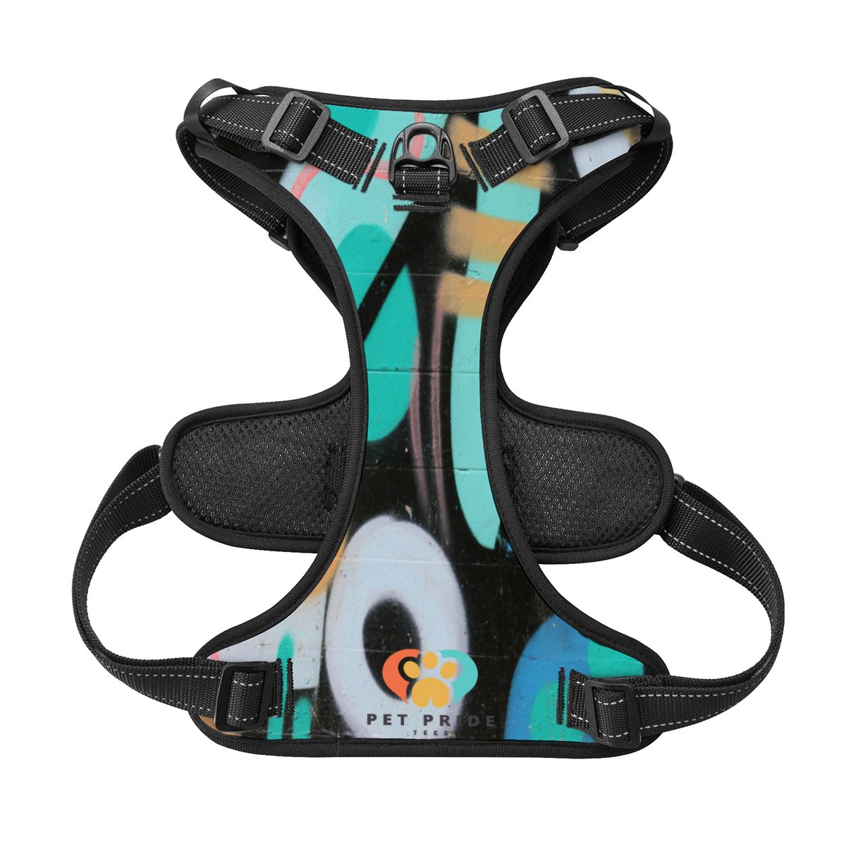 Graffiti Pet Harness And Leash Set – Reflective & Breathable