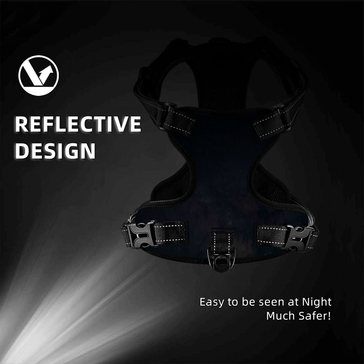 Deep Space Pet Harness and Leash Set - Reflective & Breathable