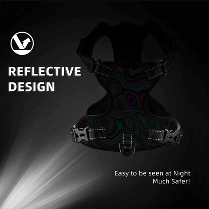 Neon Groove Pet Harness & Leash Set - Reflective & Breathable