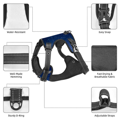 Deep Space Pet Harness and Leash Set - Reflective & Breathable