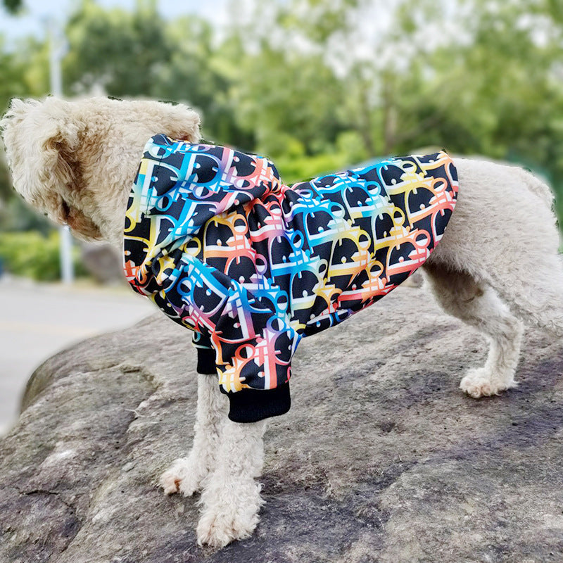Colorful Letter Print Pet Hoodie