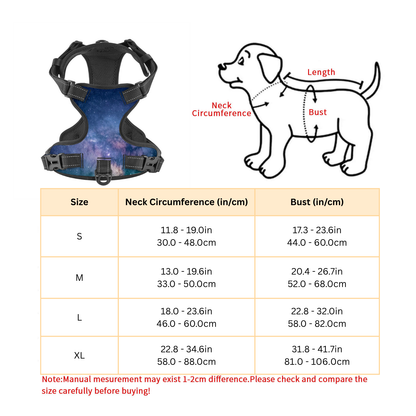 Deep Space Pet Harness and Leash Set - Reflective & Breathable
