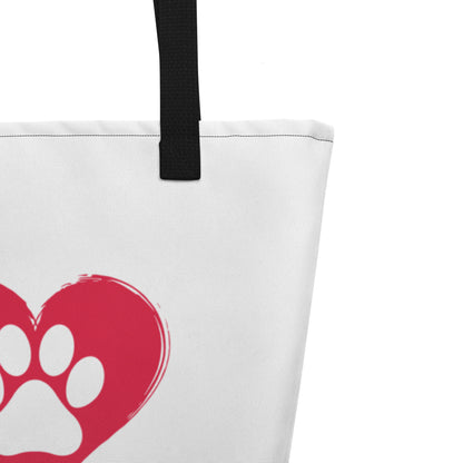 I Love NY Paw Heart Large Tote Bag - Durable & Spacious - Pet Pride Tees