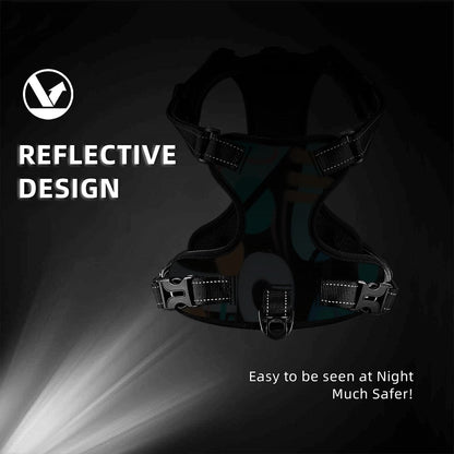 Graffiti Pet Harness And Leash Set – Reflective & Breathable