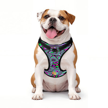 Neon Groove Pet Harness & Leash Set - Reflective & Breathable