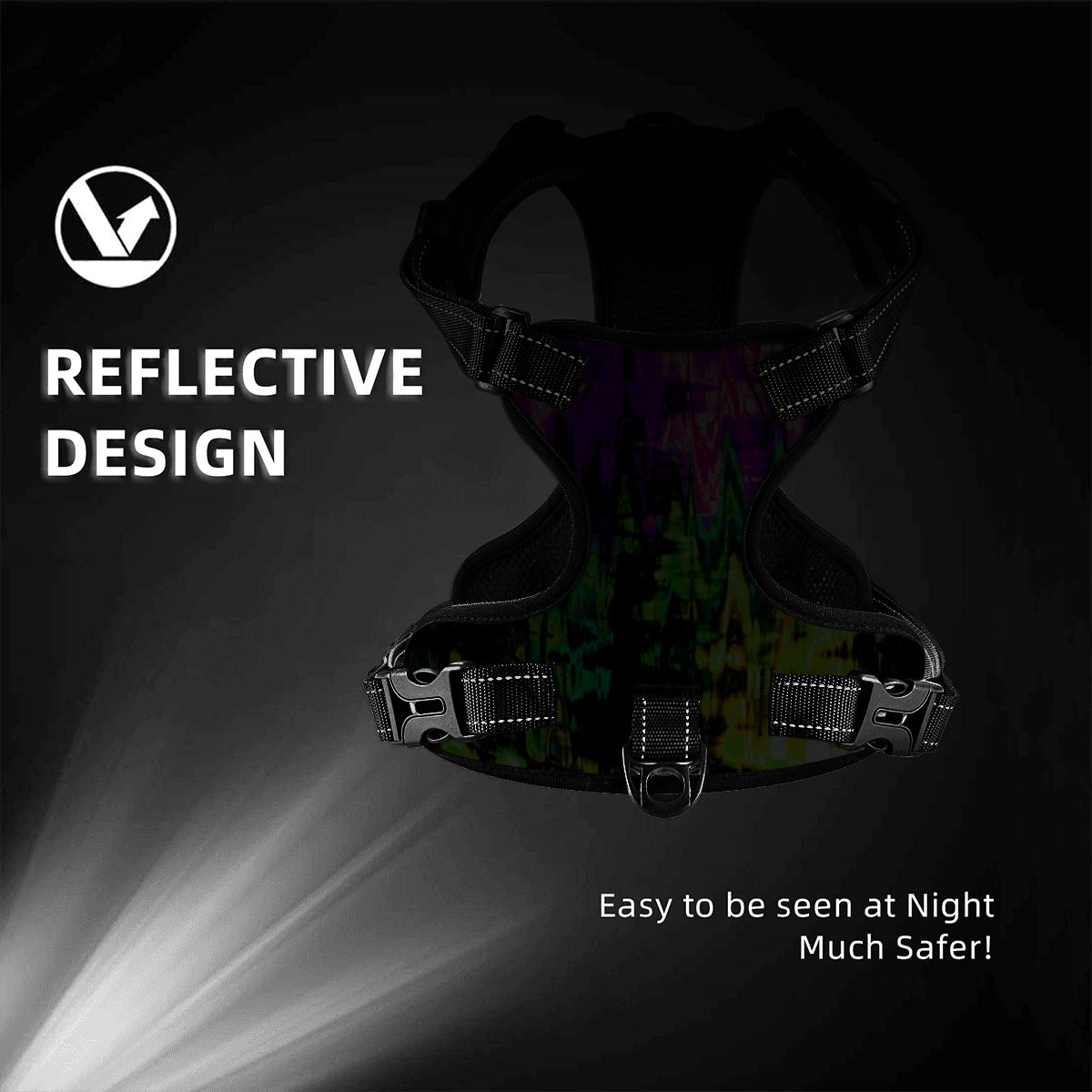 Neon Vibes Pet Harness and Leash Set – Reflective & Breathable